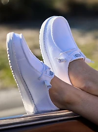 WOMENS HEYDUDE WENDY STRETCH SOX SNEAKER - WHITE