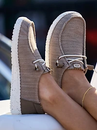 WOMENS HEYDUDE WENDY STRETCH SOX - WALNUT