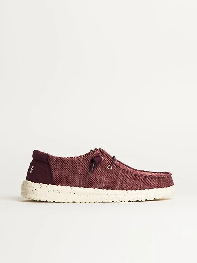 WOMENS HEYDUDE WENDY STRETCH SOX - BURGUNDY