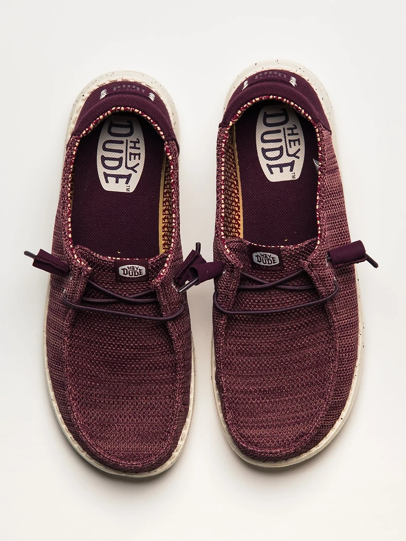 WOMENS HEYDUDE WENDY STRETCH SOX - BURGUNDY