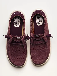 WOMENS HEYDUDE WENDY STRETCH SOX - BURGUNDY