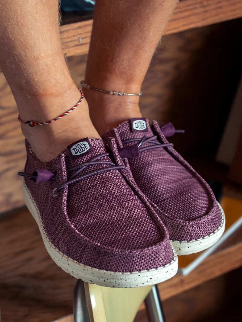 HEYDUDE WENDY STRETCH SOX FEMME - BORDEAUX