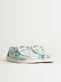 WOMENS HEYDUDE WENDY COTTAGE CROCHET SNEAKER - BLUE