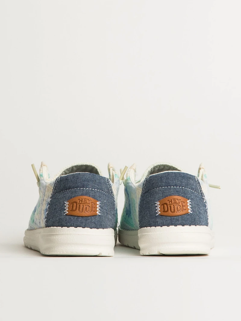 WOMENS HEYDUDE WENDY COTTAGE CROCHET SNEAKER - BLUE