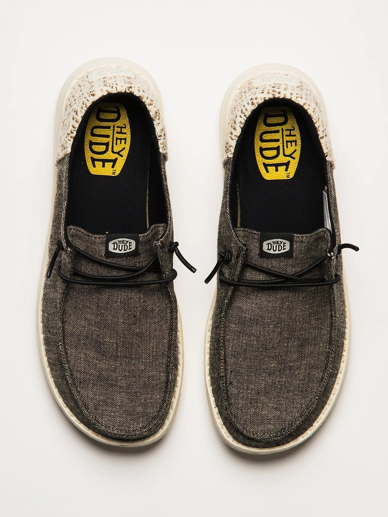 BASKETS WOMENS HEY DUDE WENDY FUNK SURF BAJA - NOIR