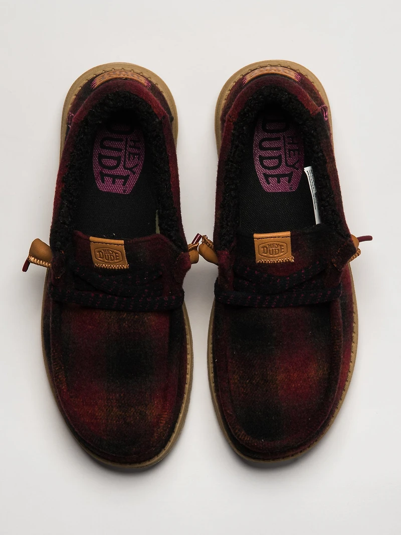 MENS HEYDUDE WALLY COZY PLAID - RED/BLACK