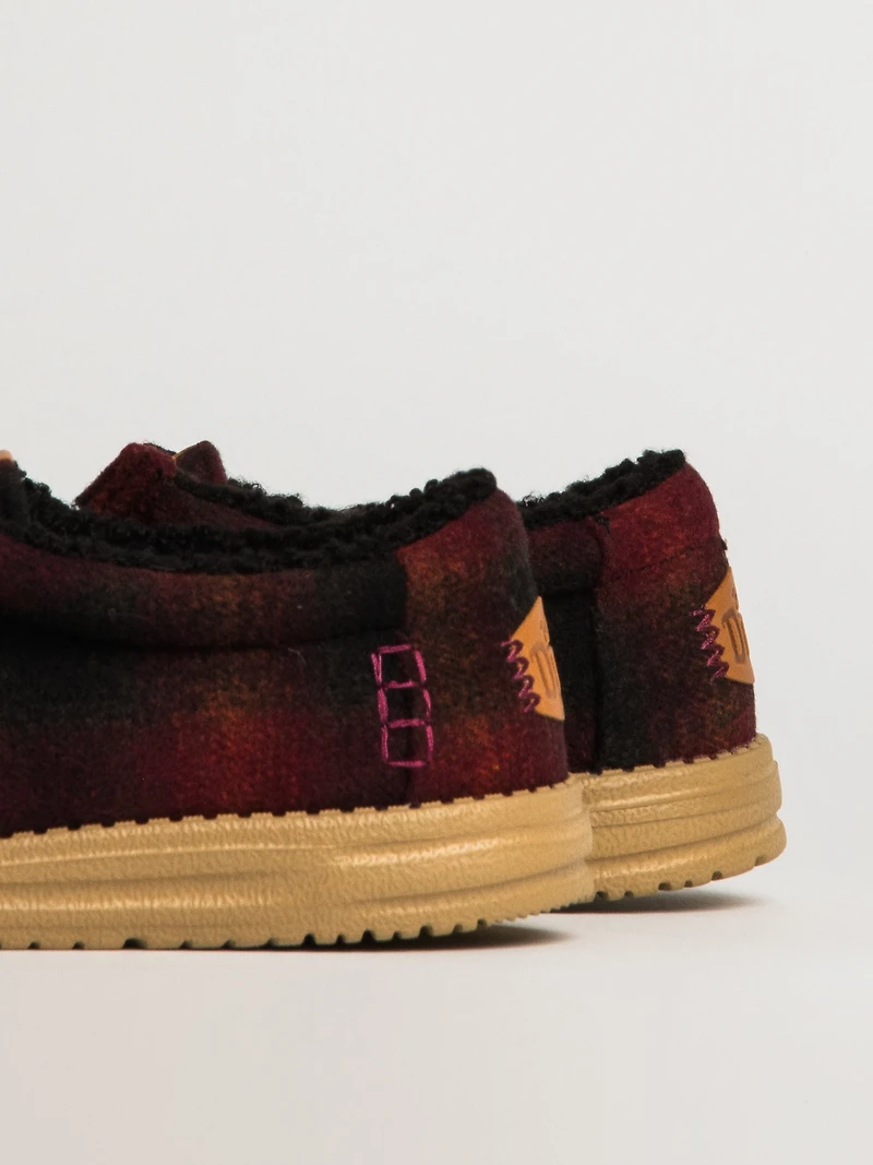MENS HEYDUDE WALLY COZY PLAID - RED/BLACK