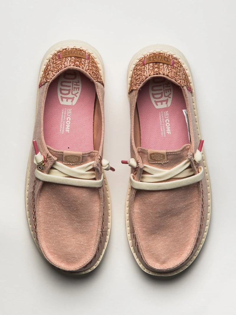 BASKETS WOMENS HEY DUDE WENDY BREAK SURF JERSEY - ROSE