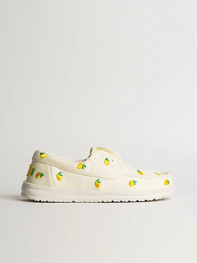 WOMENS HEY DUDE WENDY CRU EMBROIDERED LEMONS