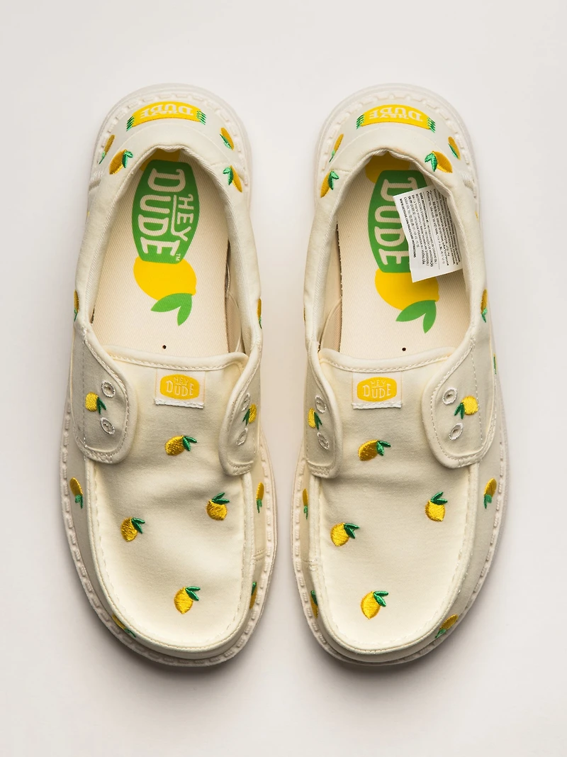 WOMENS HEY DUDE WENDY CRU EMBROIDERED LEMONS