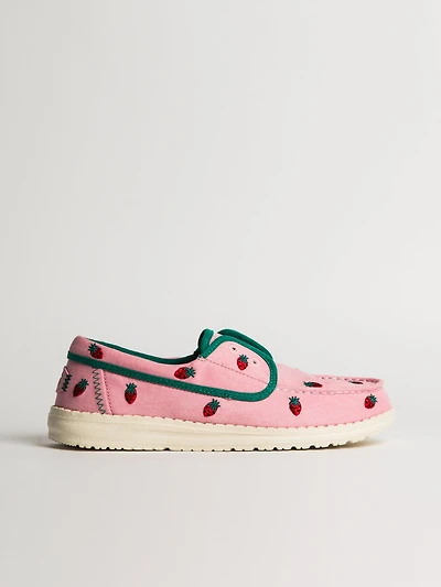 WOMENS HEY DUDE WENDY CRU EMBROIDERED STRAWBERRY - PINK