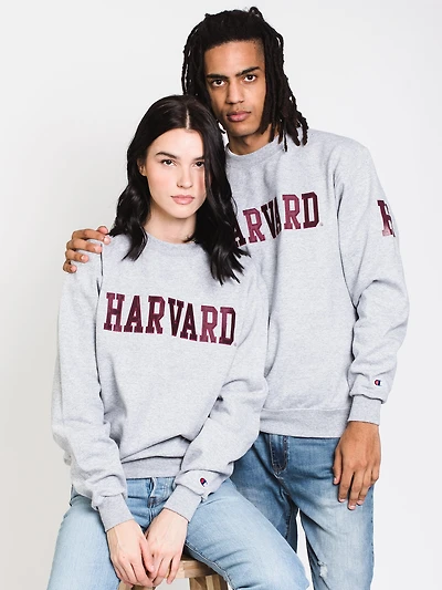 CHAMPION ECO POWERBLEND HARVARD UNIVERSITY CREWNECK SWEATER - CLEARANC
