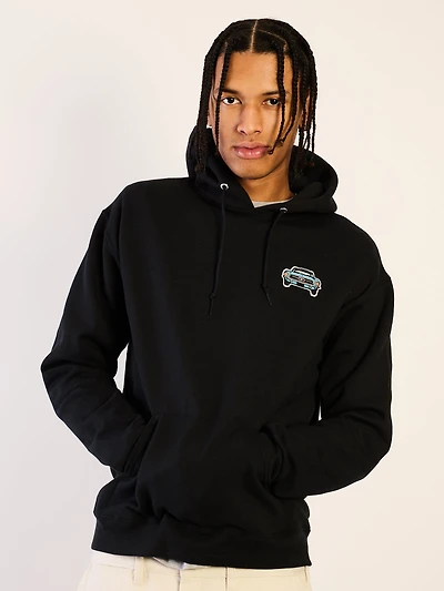 HOTLINE APPAREL MUSCLE CAR EMBOIRDERED HOODIE -BLACK/NOIR