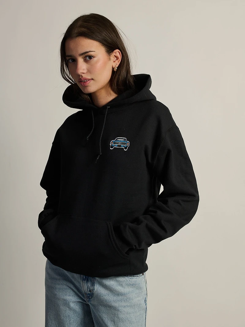 HOODIE BRODÉ HOTLINE APPAREL MUSCLE CAR NOIR