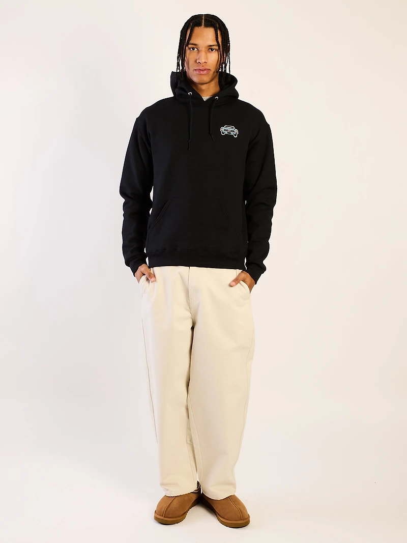 HOTLINE APPAREL MUSCLE CAR EMBOIRDERED HOODIE -BLACK/NOIR
