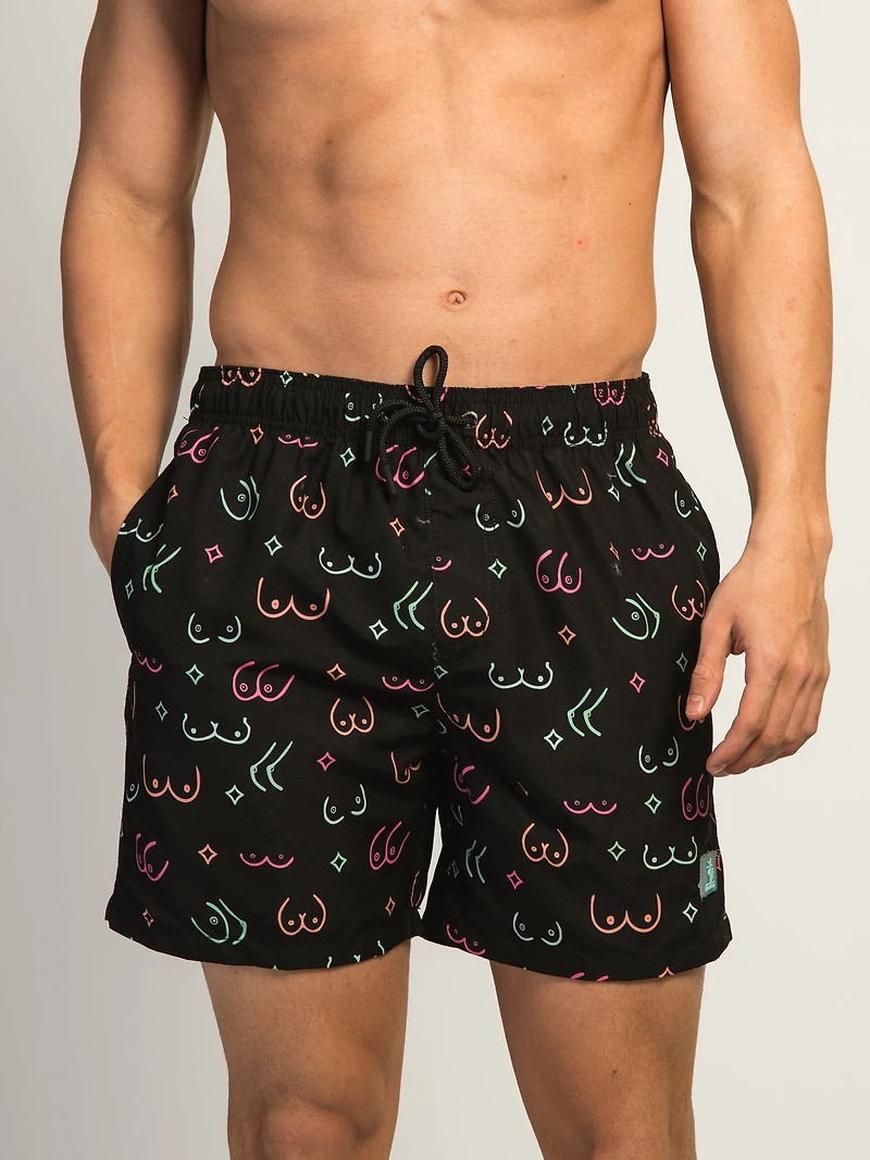 ISLAND HAZE BOOBIES 5IN VOLLEY SHORT - NOIR