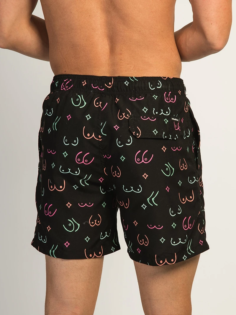 ISLAND HAZE BOOBIES 5IN VOLLEY SHORT - BLACK