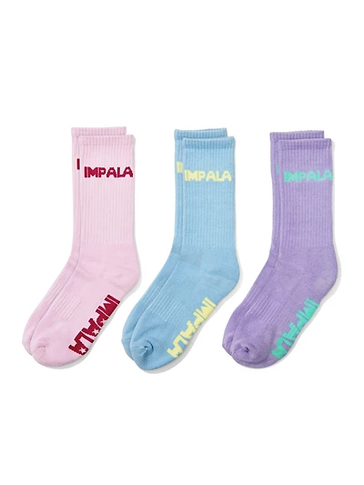 PASTEL SKATE 3 PACK SOX