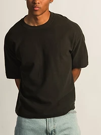 KOLBY SHORT CUT KNIT TEE- BLACK