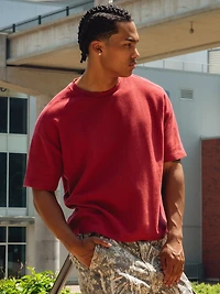 KOLBY SHORT CUT KNIT TEE- CRANBERRY