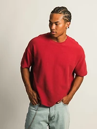 KOLBY SHORT CUT KNIT TEE- CRANBERRY