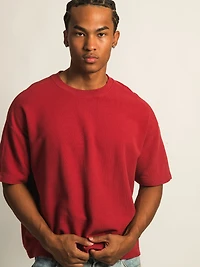 KOLBY SHORT CUT KNIT TEE- CRANBERRY