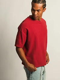 KOLBY SHORT CUT KNIT TEE- CRANBERRY