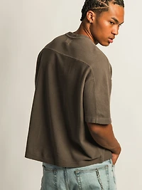 KOLBY SHORT CUT KNIT TEE- IRON