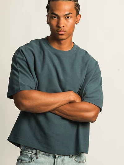 KOLBY SHORT CUT KNIT TEE - TEAL