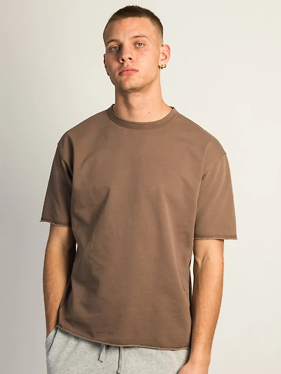 KOLBY OVERSIZED FRENCH TERRY TEE - MARRON