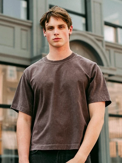 T-SHIRT COURT KOLBY HEAVYWEIGHT - BRUN