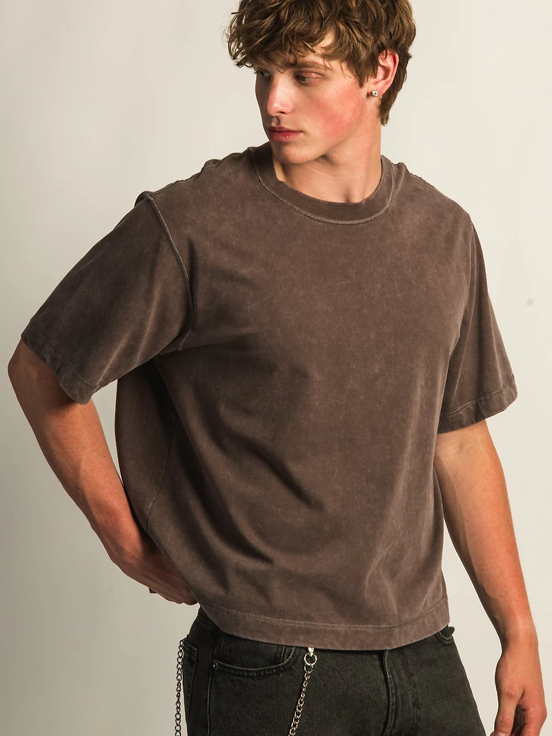 T-SHIRT COURT KOLBY HEAVYWEIGHT - BRUN