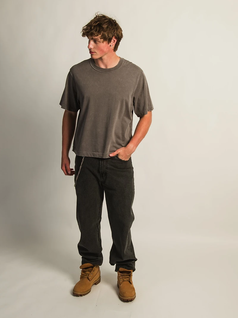 KOLBY SHORT CUT HEAVYWEIGHT TEE - CHARCOAL