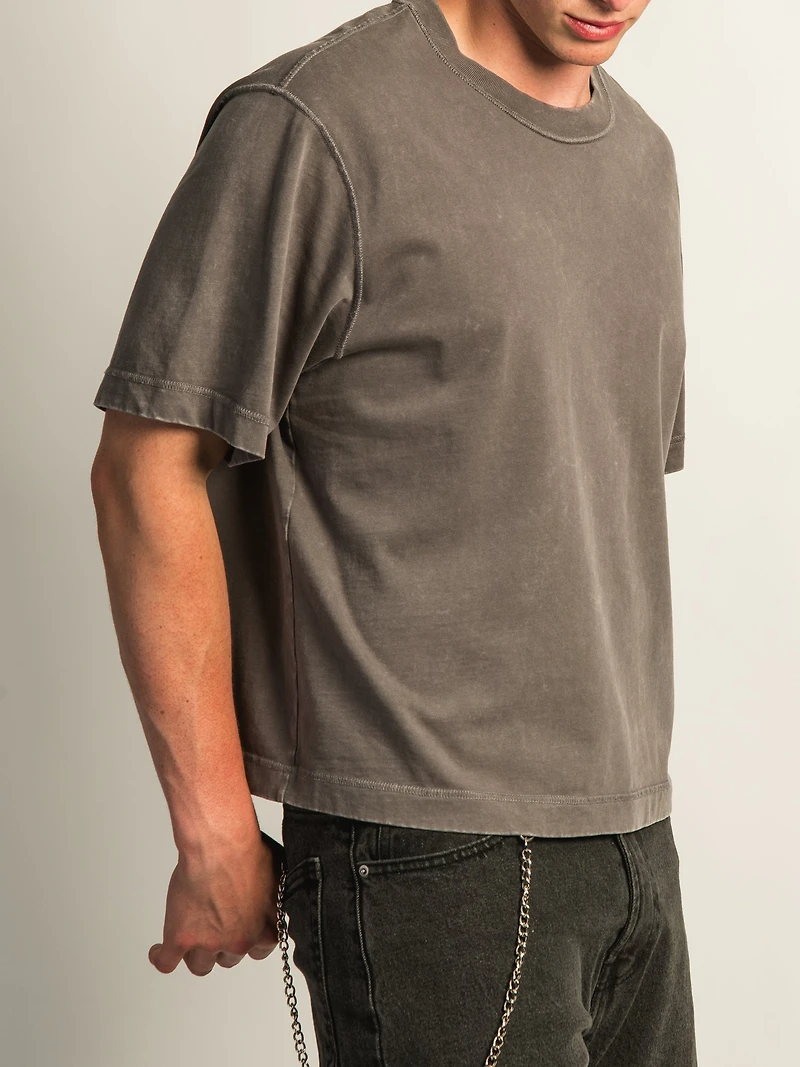 KOLBY SHORT CUT HEAVYWEIGHT TEE - CHARCOAL