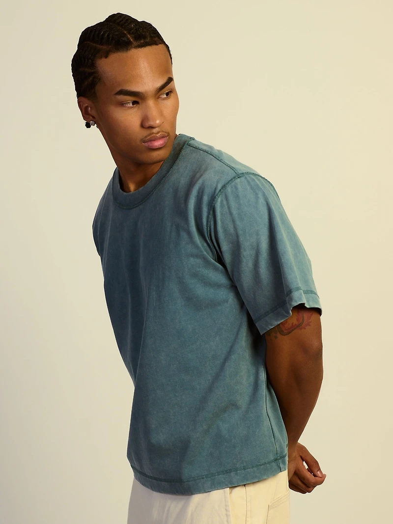 KOLBY SHORT CUT HEAVYWEIGHT TEE - DARK TEAL