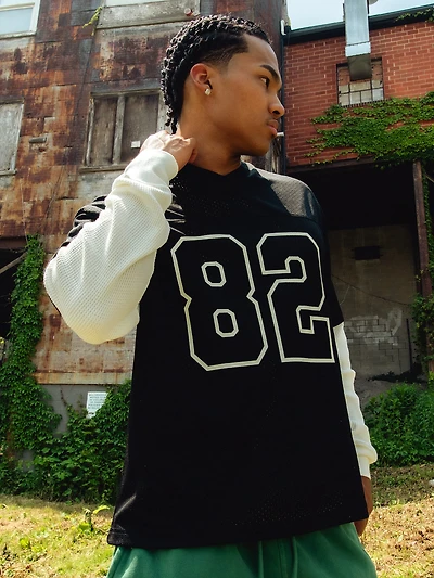 KOLBY FOOTBALL TEE- BLACK