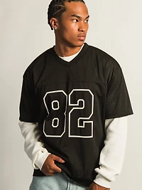 KOLBY FOOTBALL TEE- BLACK
