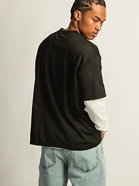 KOLBY FOOTBALL TEE- BLACK