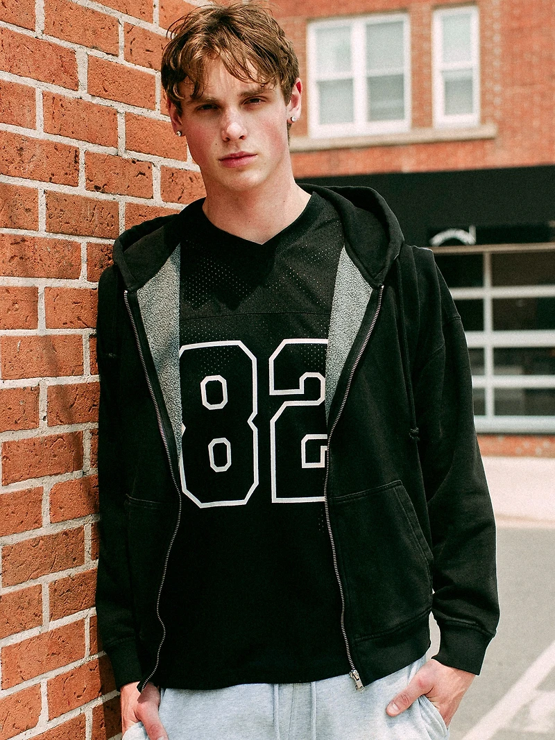 KOLBY FOOTBALL TEE- NOIR