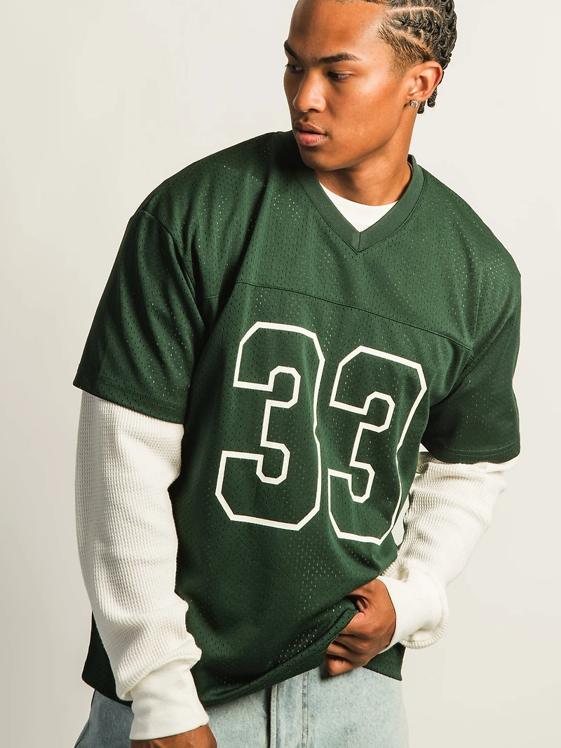 KOLBY FOOTBALL TEE - VARSITY GREEN