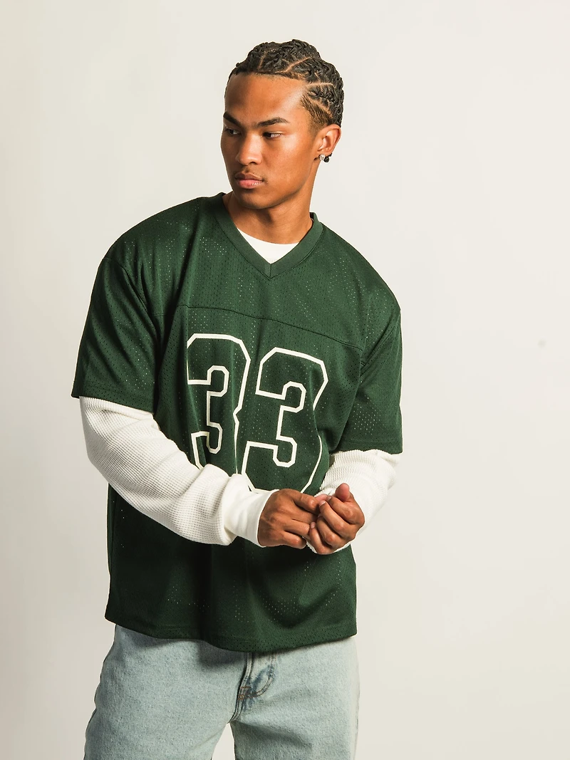KOLBY FOOTBALL TEE - VARSITY GREEN