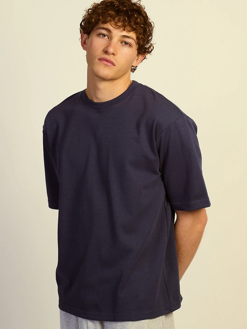 KOLBY BOXY FIT TEE - CHARCOAL NAVY
