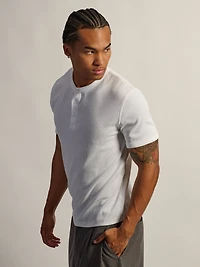 KOLBY SLIM FIT RIBBED T-SHIRT - WHITE