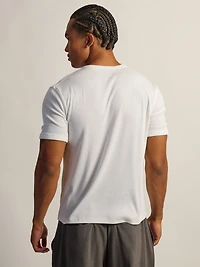 KOLBY SLIM FIT RIBBED T-SHIRT - WHITE