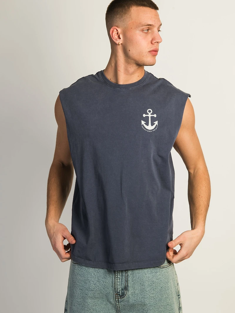 KOLBY GRAPHIC MUSCLE TANK TOP - BLUE