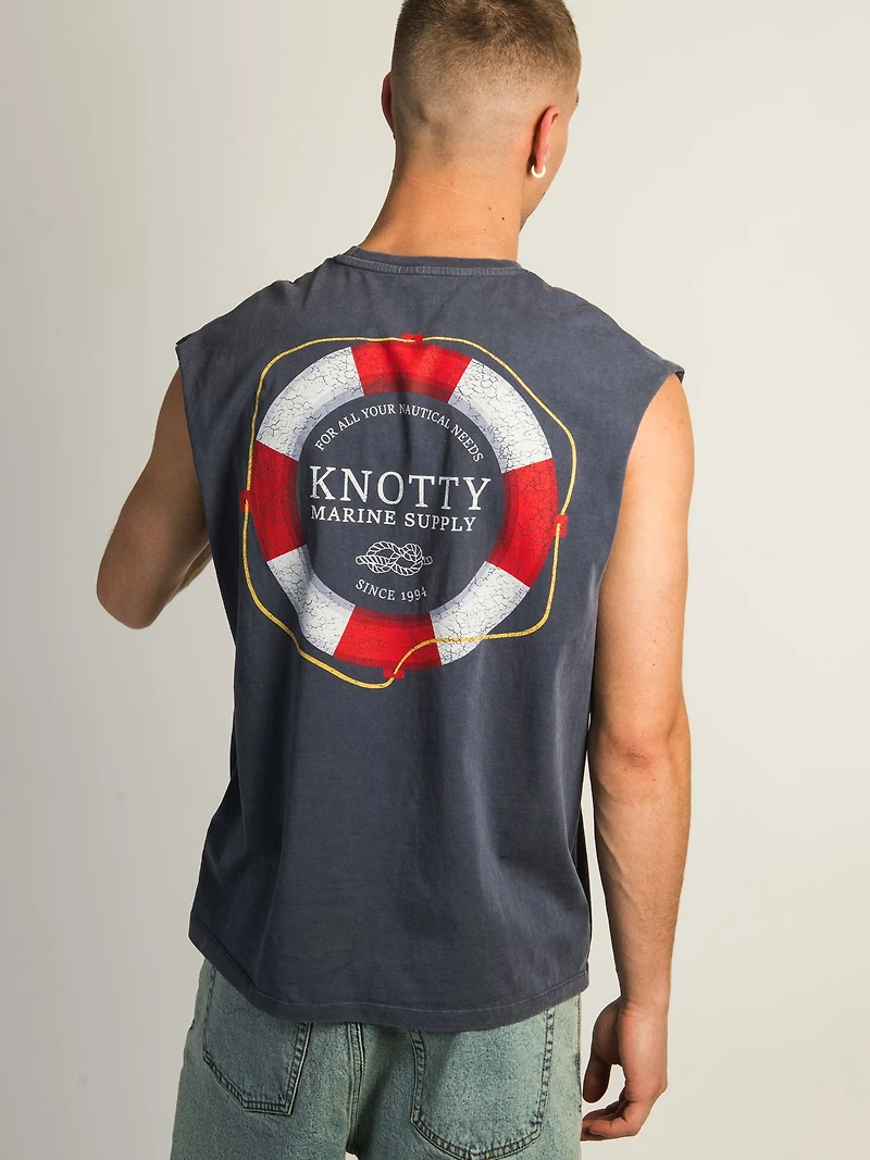 KOLBY GRAPHIC MUSCLE TANK TOP - BLUE