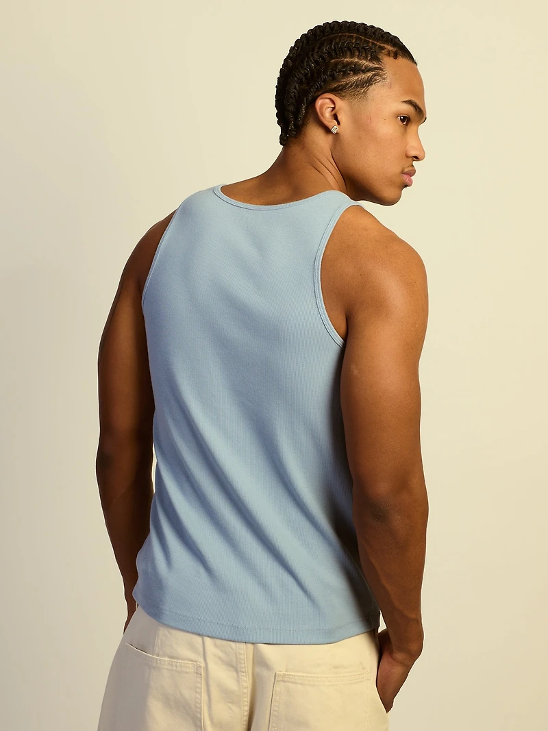 KOLBY RIBBED TANK - DUSTY BLUE