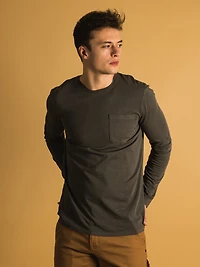 KOLBY GARMENT DYE POCKET LONG SLEEVE TEE - CLEARANCE
