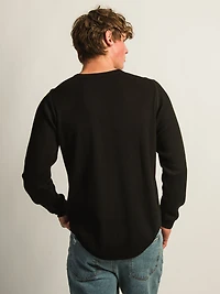 KOLBY WAFFLE HENLEY - NOIR