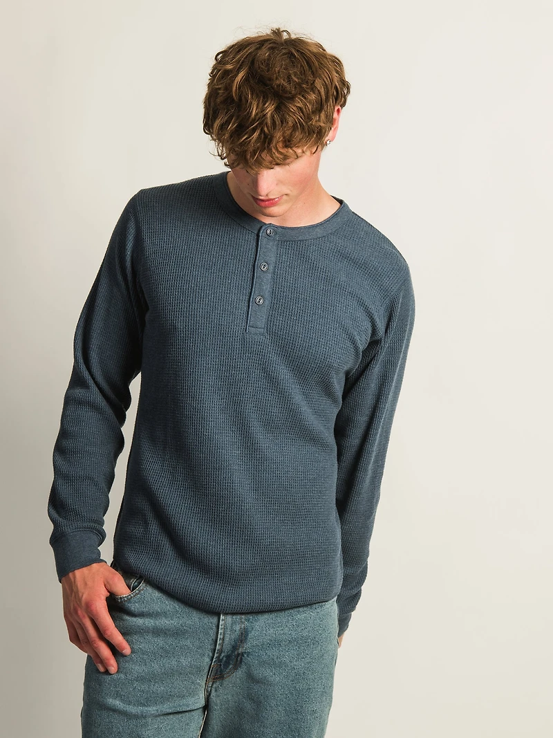 KOLBY WAFFLE HENLEY - MARINE